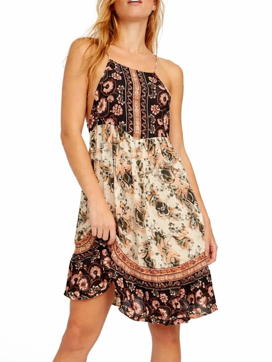 Free People Dresses & Skirts - FREE PEOPLE Casablanca Halter Slip Mini Dress Tie Back & Sides Boho Womens Small